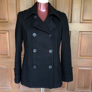 J.Crew Black Double Breasted Classic Wool Coat 8P